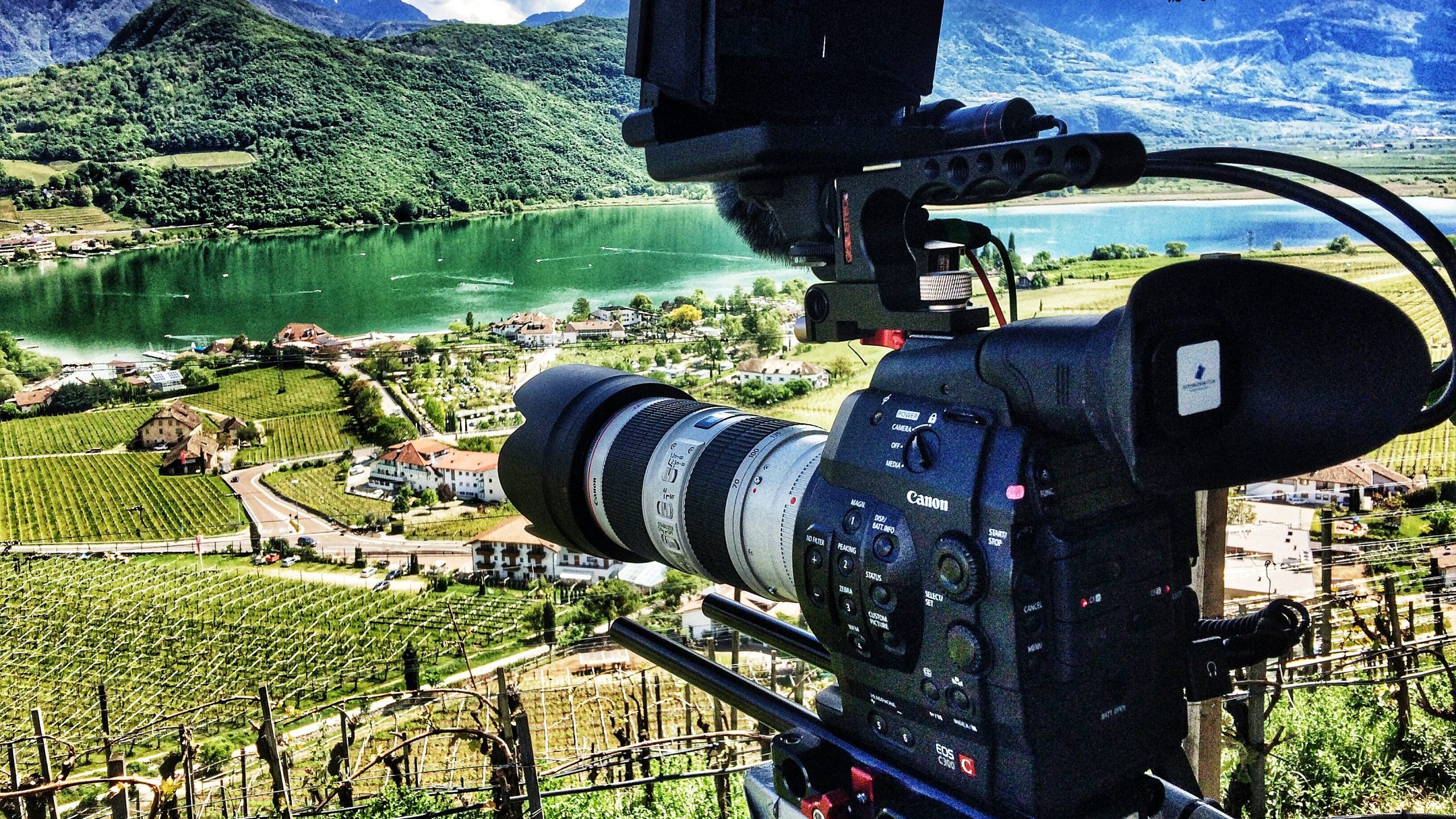Dreharbeiten am Kalterer See in Südtirol